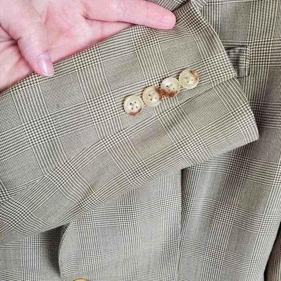 Ralph Lauren Black Label Womens Sz 4 Houndstooth One-Button Blazer Jacket #164 - Picture 5 of 12